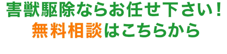 害獣駆除ならお任せ下さい！無料相談はこちらから